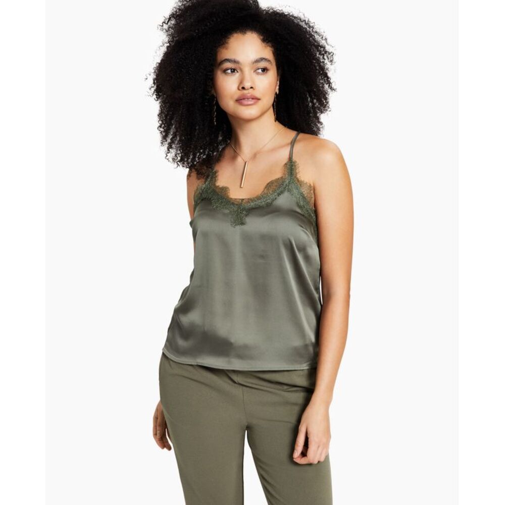 Bar III Lace Trim Camisole Top